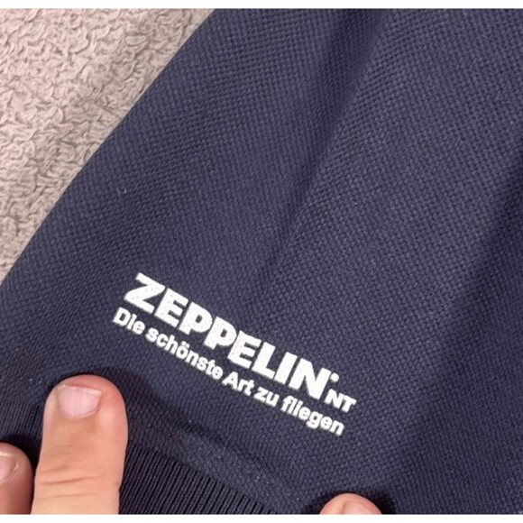 Hakro Men’s XL Polo Shirt‎ Cotton Navy Blue Zeppelin Retro Futurism Steampunk - Picture 11 of 14